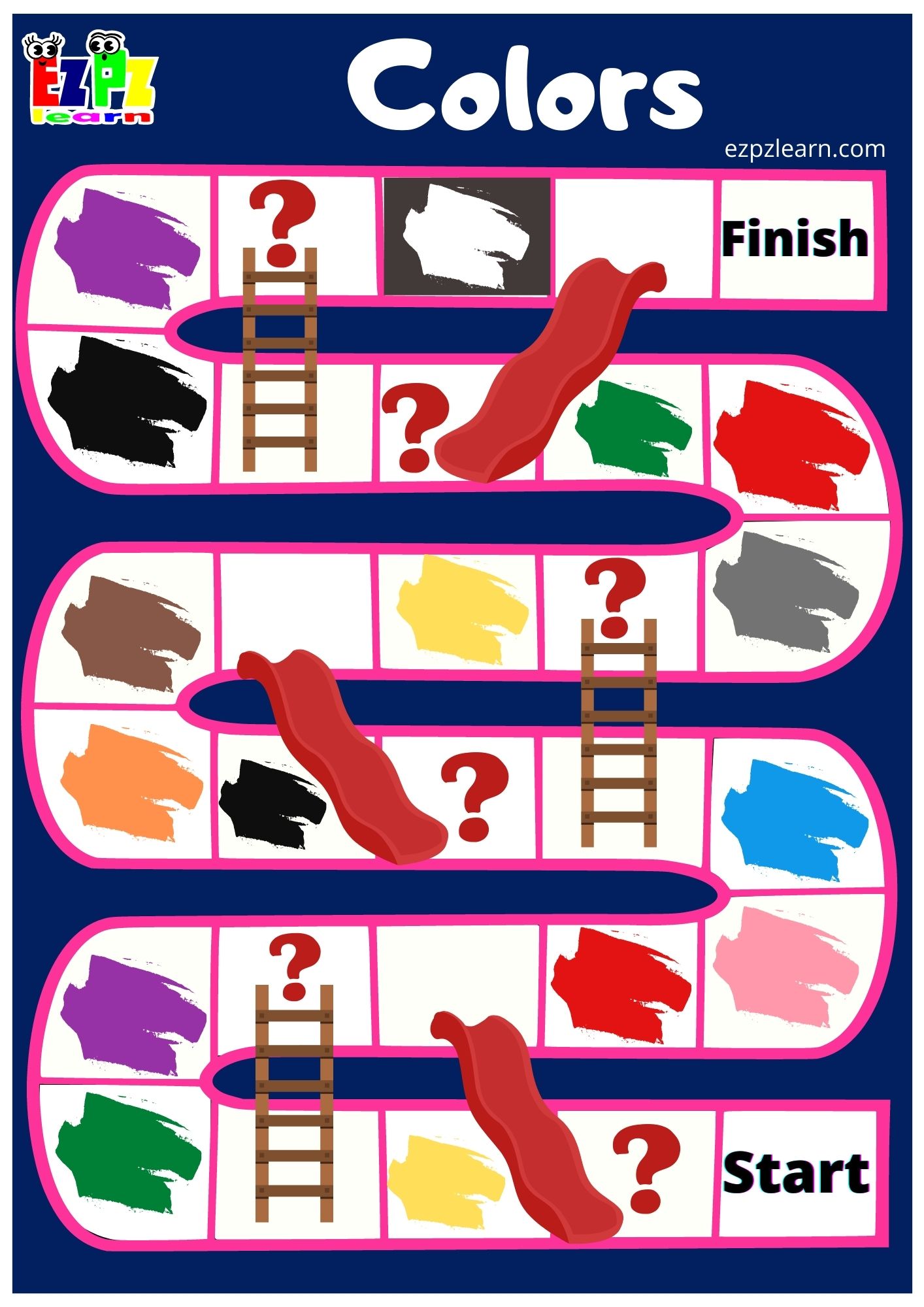 Colors Slides and Ladders Game 
